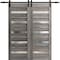 Sartodoors Sliding Closet Barn Bypass Doors 36 x 80in, Matte Black Clear Glass, Sturdy 6.6ft Rails LUCIA2166BBB-BLK-36 - alternate 1